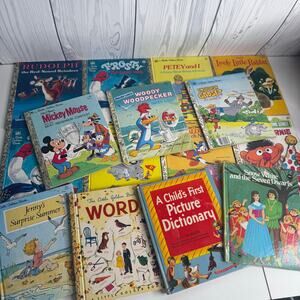 Lot Of 15 VTG Little Golden Books  Classics 1970s, 80s 90s Disney Rudolph